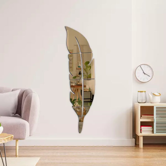 Acrylic Feather Mirror Wall Sticker
