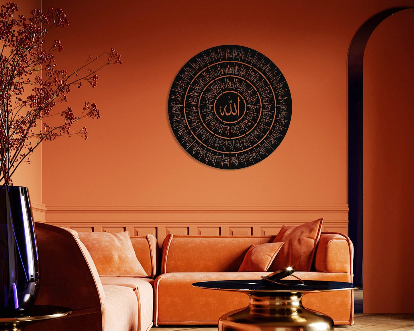 Acrylic 99 Names of Allah Islamic Wall Art Ramadan Decoration Arabic Calligraphy